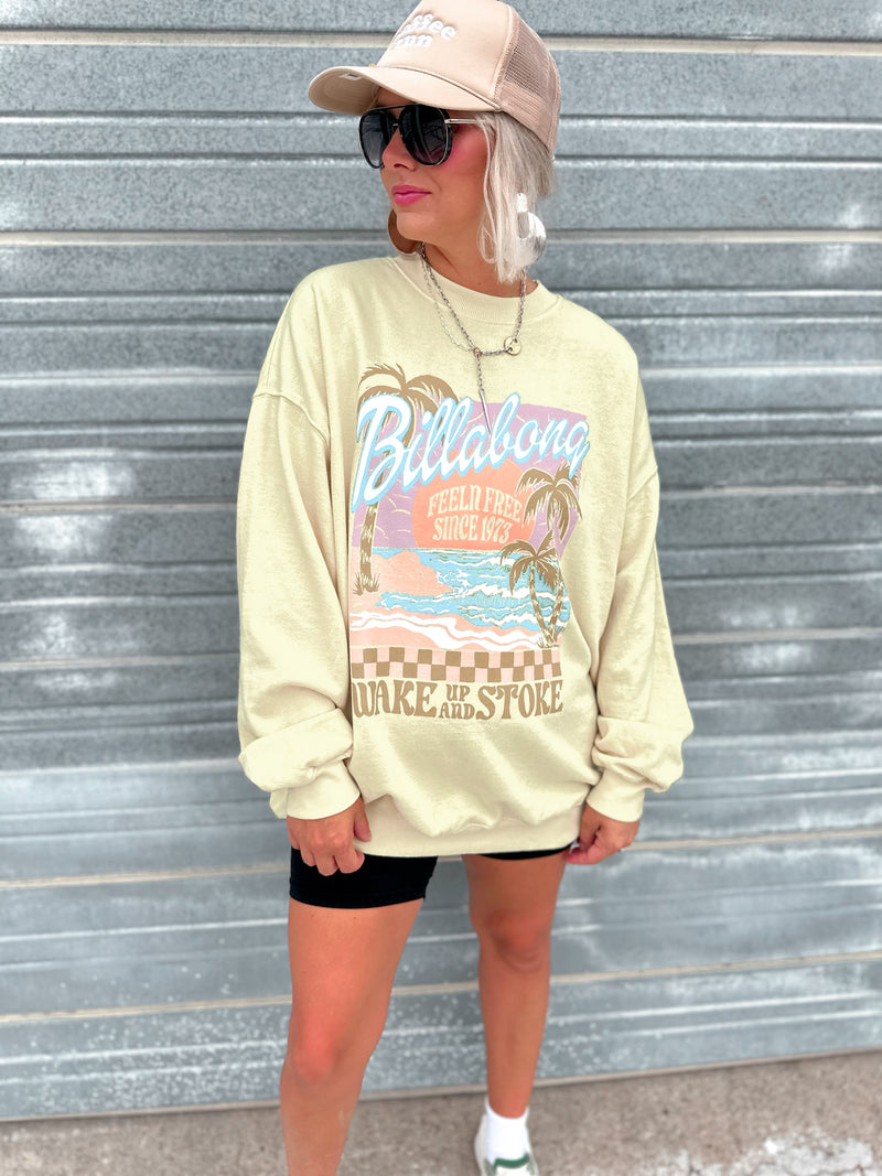 Billabong Ride In Sweatshirt in Acid Yellow