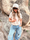 Asher Tee in Tan & White Stripe