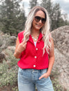 Miles Sweater Vest in Cherry
