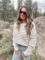 Ely Sweater in Cream & Chocolate
