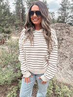 Ely Sweater in Cream & Chocolate