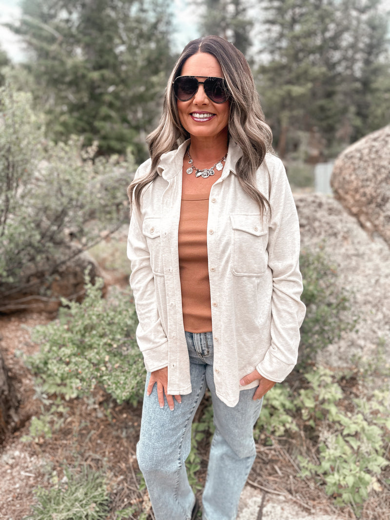 Cassian Shirt in Heather Oatmeal