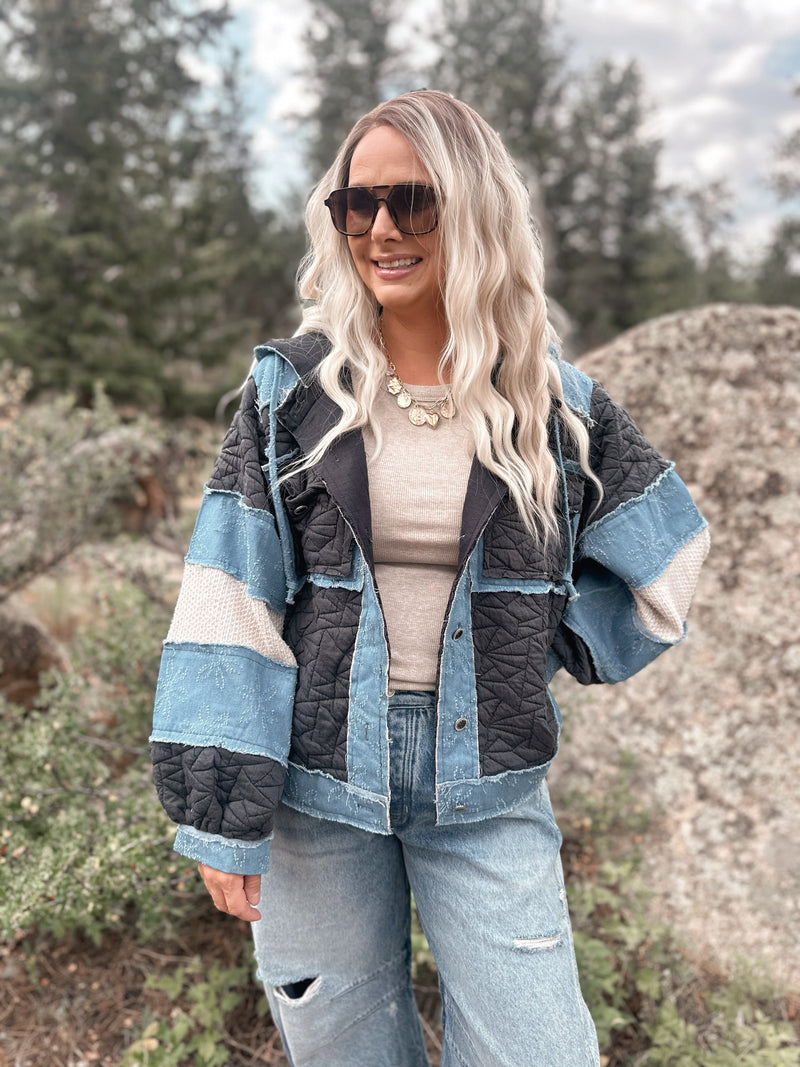 Martin Jacket in Charcoal Denim