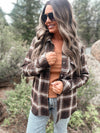 Cassian Shirt in Coffee & Ivory Plaid