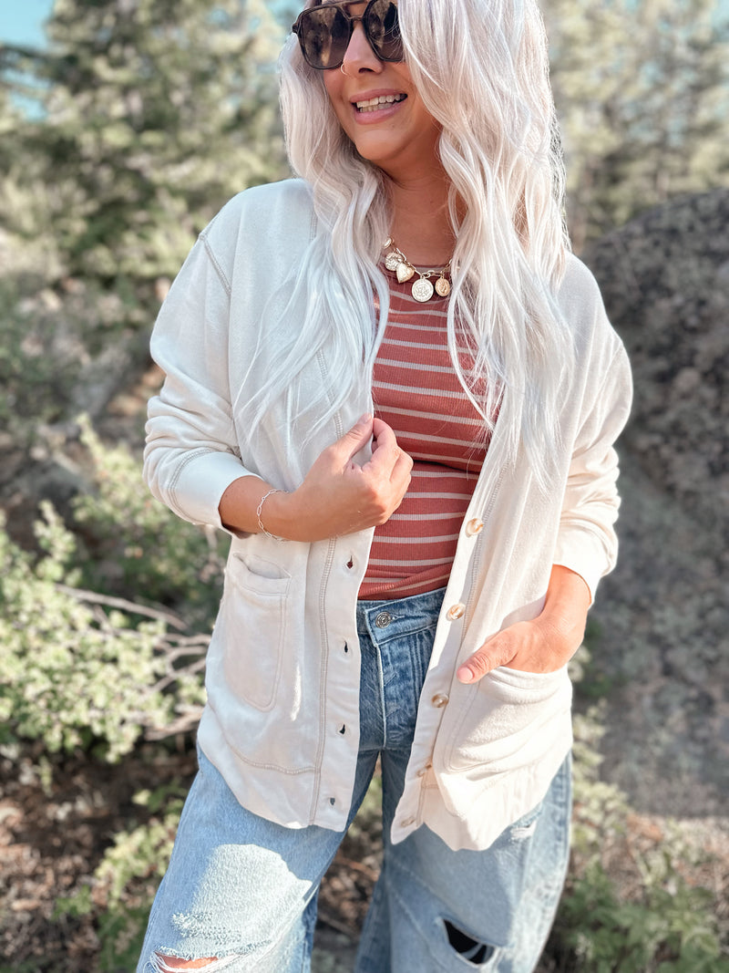Zane Cardigan in Bone White