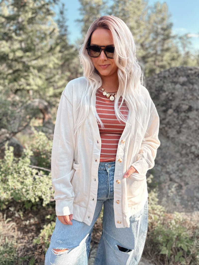 Zane Cardigan in Bone White