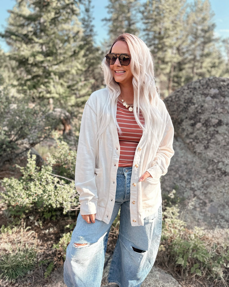 Zane Cardigan in Bone White