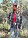 Cassian Shirt in Black Red Plaid