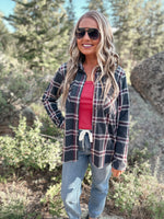 Cassian Shirt in Black Red Plaid