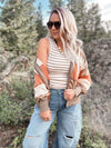 Edlin Tank in Off White & Umber Stripe