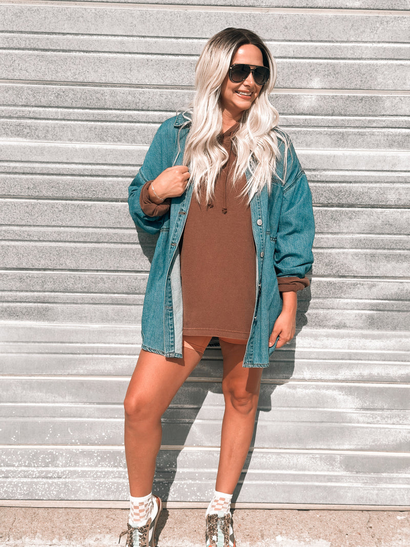 Leni Hooded Long Sleeve in Chestnut