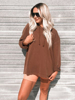 Leni Hooded Long Sleeve in Chestnut