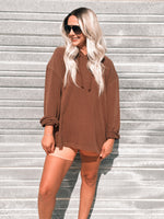 Leni Hooded Long Sleeve in Chestnut