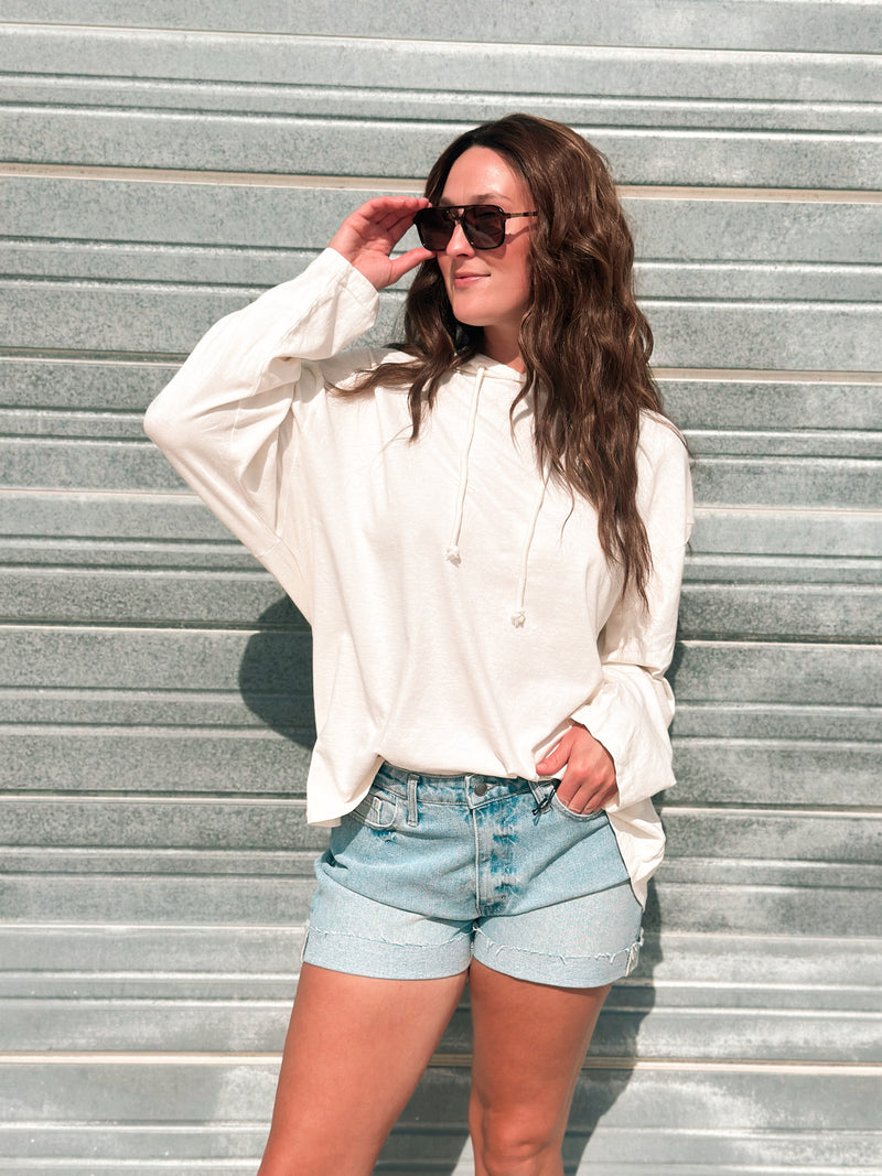 Leni Hooded Long Sleeve in Cream