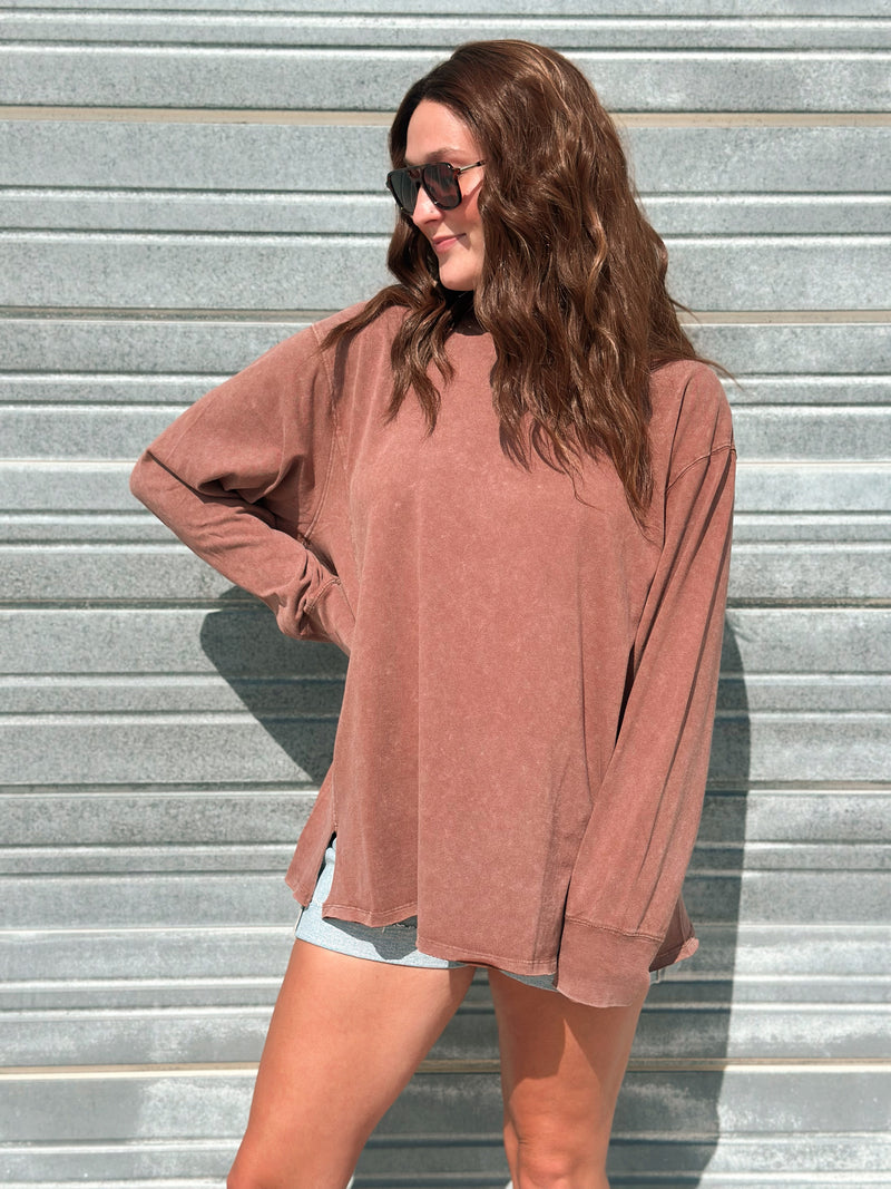 Baylor Long Sleeve in Chestnut