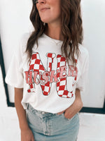 Nebraska Twisted Check Tee