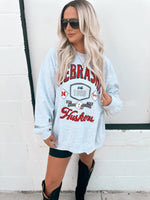Nebraska Patches Thrifted Sweatshirt
