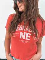 NE Elevation Baby Tee in Red