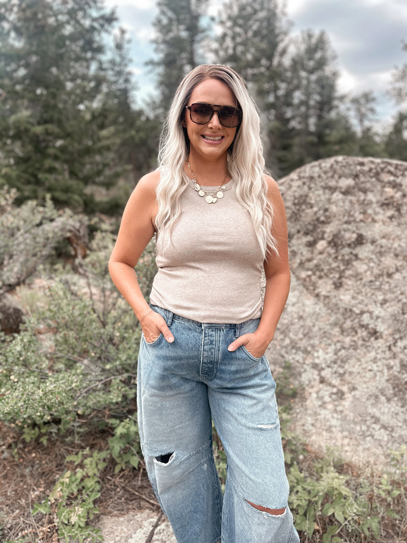 Edlin Tank in Taupe Heather