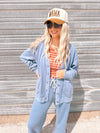 Zane Cardigan in Bleached Blue