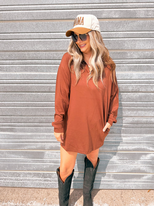 Hudson Scuba Mini Dress in Chestnut