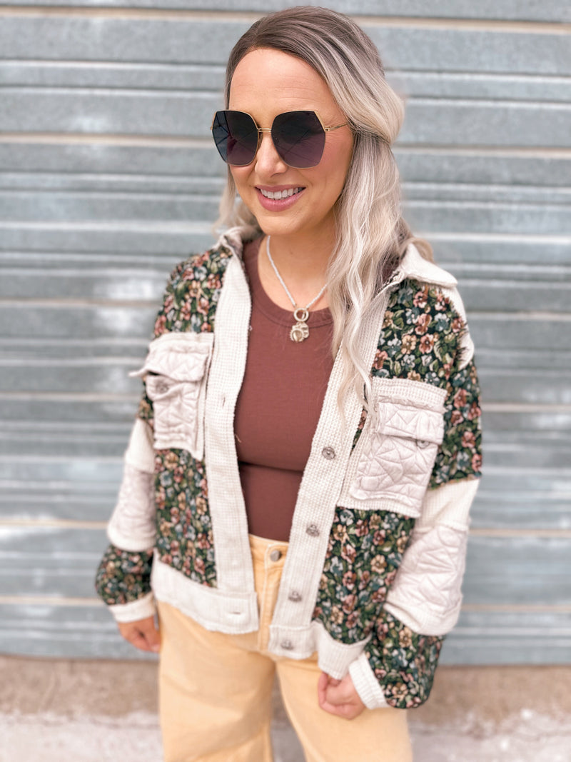 Jesslyn Jacket in Cream & Black Floral