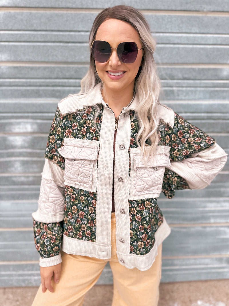 Jesslyn Jacket in Cream & Black Floral