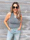 Violetta Tank in Navy Heather