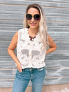 Chellie Crochet Vest in Cream