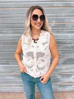 Chellie Crochet Vest in Cream