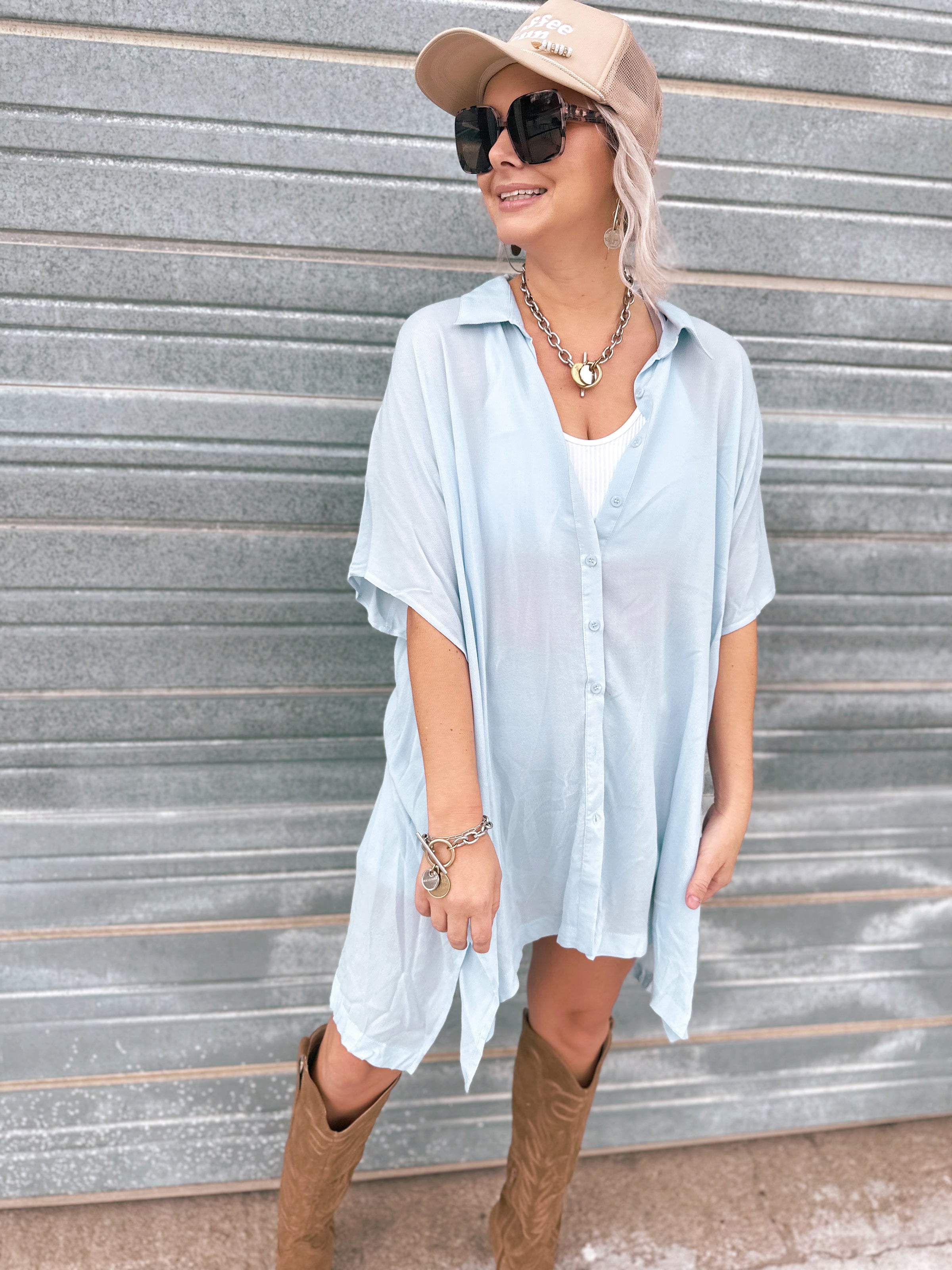 Easy Breezy Top in Sky – Olive & Ave Clothing Boutique