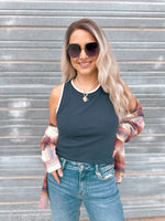 Irina Tank in Charcoal Blue