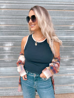 Irina Tank in Charcoal Blue