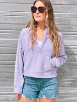 Terry Cropped Jacket in Lavender Fog