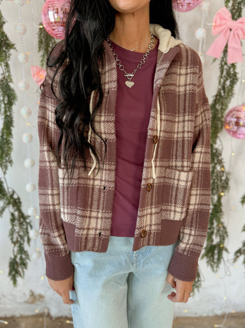 Miley Hooded Button Up Sweater