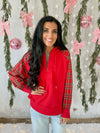Ruby Hooded Half Zip in Christmas Plaid