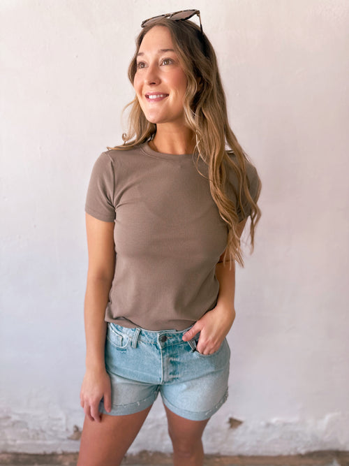Annie Tee in Stone Brown