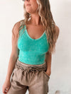 2-Way Ribbed Bralette in Turquoise