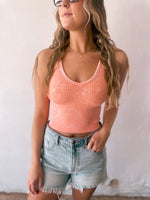 2-Way Ribbed Bralette in Coral
