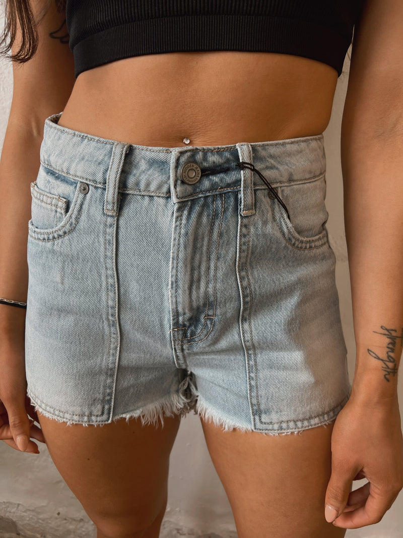 Sofie Mom Short with Exposed Pockets