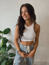 Ribbed Seamless Double Layer Tank - Cream