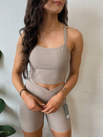 Ribbed Cami Tank with Strappy Brack