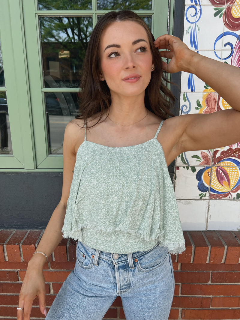 Flouncy Bodysuit in Seagrass