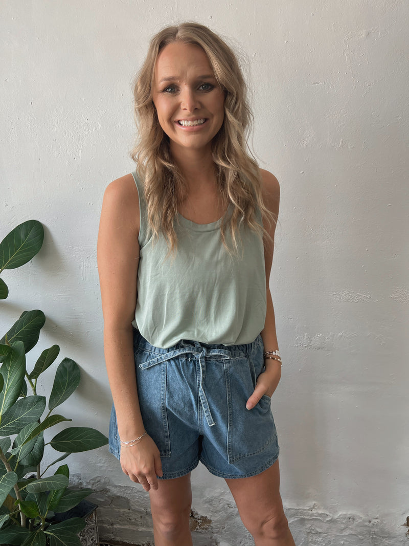 Nicole Tank in Dusty Sage