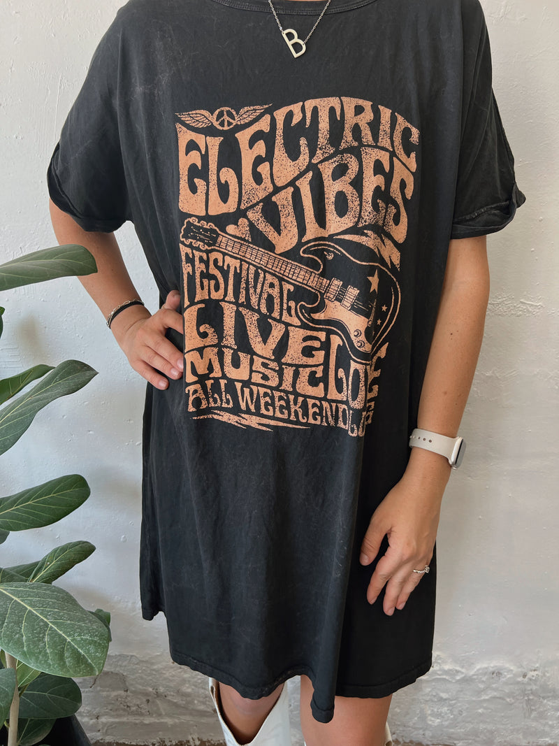 Electric Vibes Graphic Dress