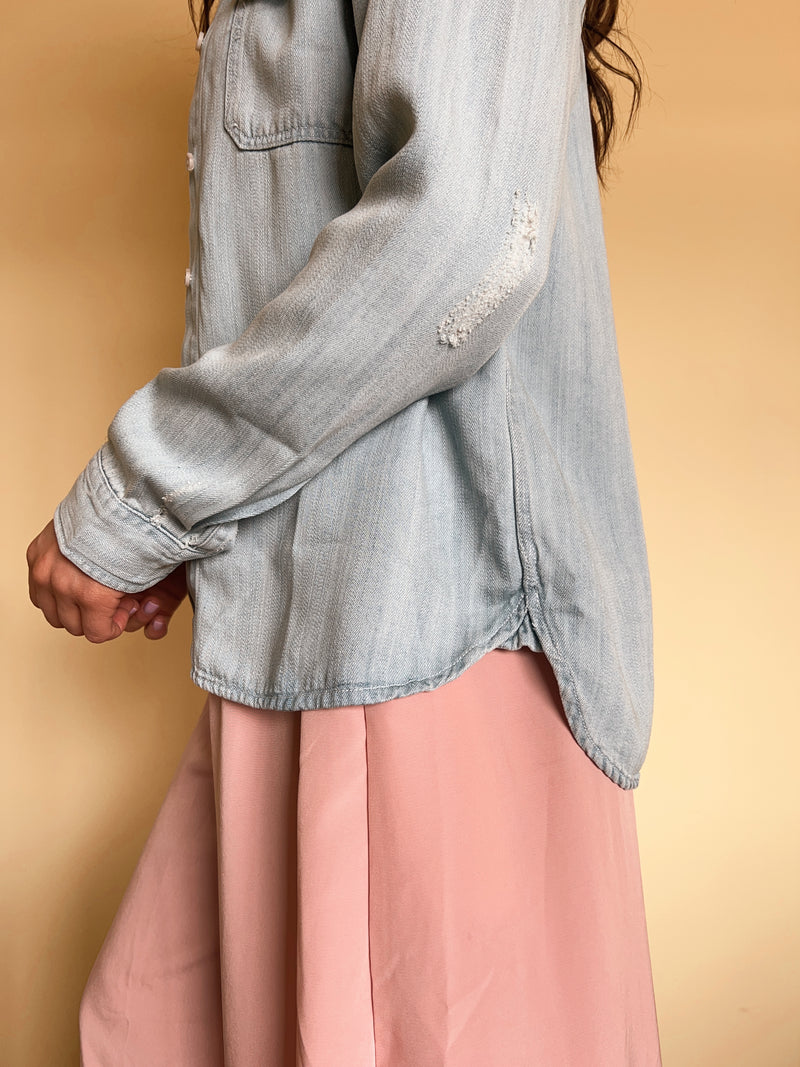 Collie Shacket in Light Denim