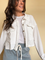 White Cropped Shacket