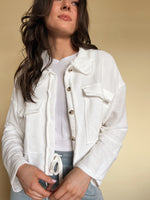 White Cropped Shacket