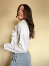 White Cropped Shacket