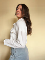 White Cropped Shacket